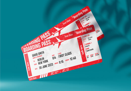 Airline Boarding Pass Mockup