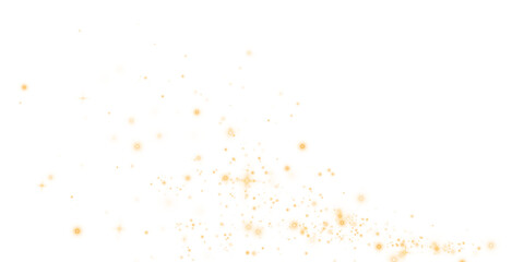 An enchanting and mesmerizing explosion of golden sparkles along with shimmering dust set on a transparent background