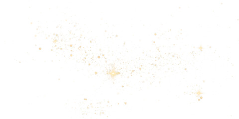 An enchanting and mesmerizing explosion of golden sparkles along with shimmering dust set on a transparent background