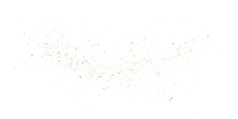 An enchanting and mesmerizing explosion of golden sparkles along with shimmering dust set on a transparent background