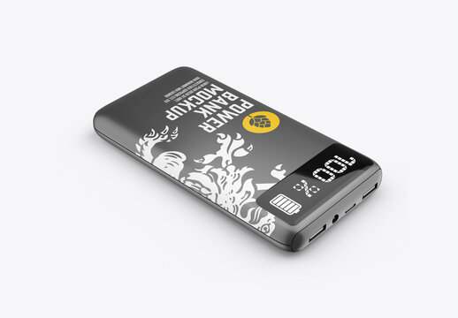 Modern power bank mockup
