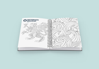 Notepad with Spiral mockup