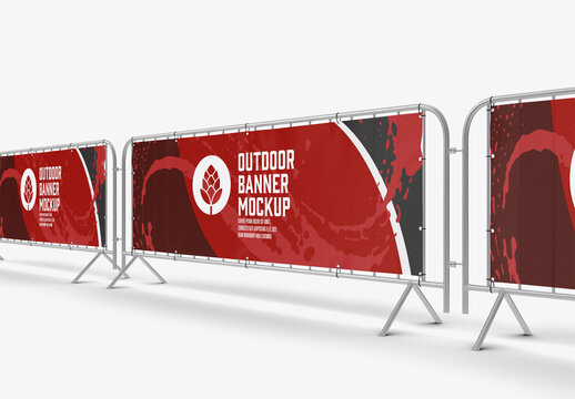 Outdoor Barrier Banner Mockup
