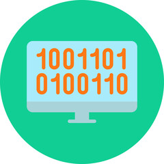 Computer Binary Code icon vector illustration