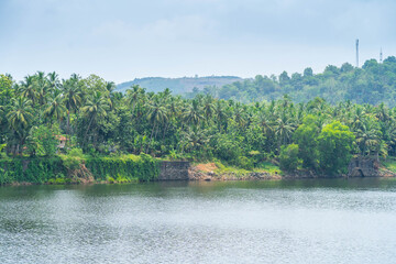 Oorkkadav Chaliyar regulator-cum bridge. Viewpoint is located at, Kozhikode, Kerala, India. 18 April 2025.