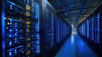 Fototapeta premium A high-performance computing system running complex simulations with minimal power consumption.