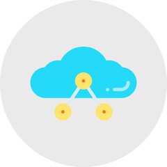 Shared Cloud icon vector illustration