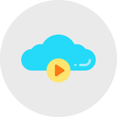 Videos on Cloud icon vector illustration