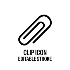 Clip Icon Black with White Background Flat Design Vector Illustration