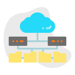 Cloud and Server Data icon vector illustration