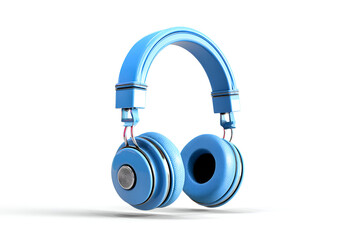 Naklejka premium Stylish Blue Headphones Perfect Sound Immersive Audio Listening Pleasure