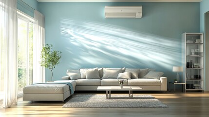 air recirculation graphic on living room overlay.