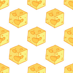 Seamless pattern with cheese doodle for decorative print, wrapping paper, greeting cards, wallpaper and fabric