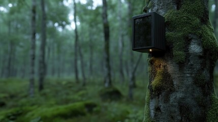 Hidden camera in forest