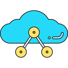 Shared Cloud icon vector illustration