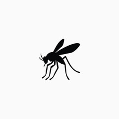 Vector silhouette of mosquito for health and environmental themes.