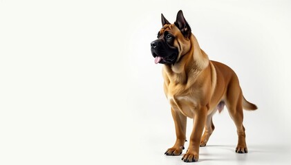 Obraz premium Majestic mastiff, powerful stance, white background, strong, breed