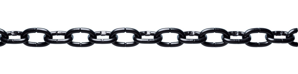 Black Chain Link, Strength, Connection, Transparent Background.