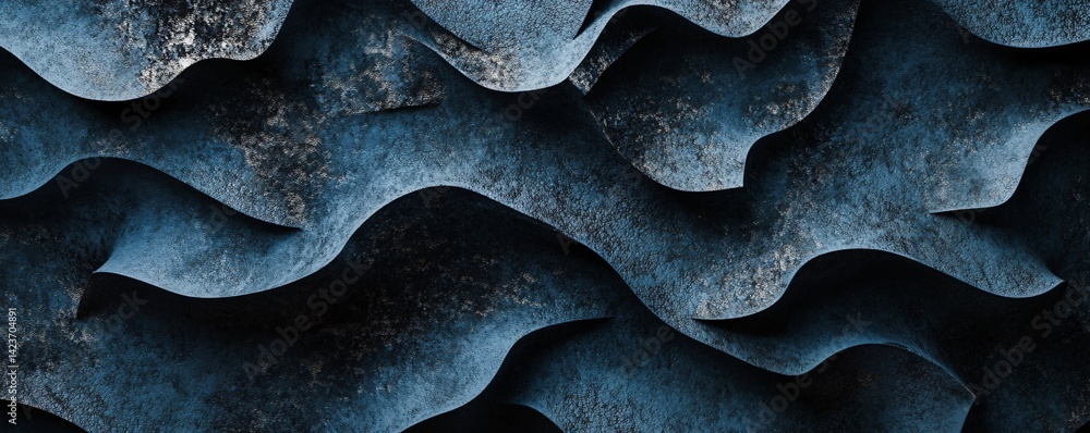 Poster abstract blue texture background with wavy pattern