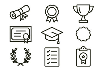 Icons representing achievements and educational accomplishments