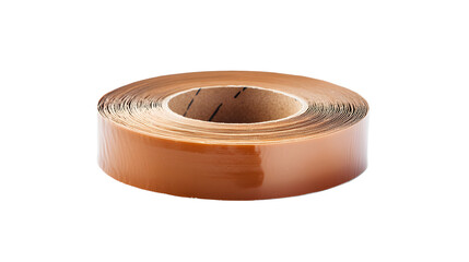 A roll of bright yellow adhesive tape with a strip peeled off, ready for use in crafting or packing.