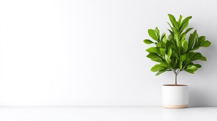 Obraz premium Minimalist plant on white background