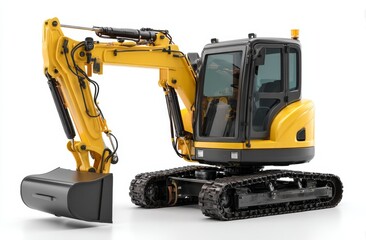 Mini Excavator: Powerful Digging Machine with Hydraulic Arm,  Bucket and Tracks, Efficient Construction Equipment.
