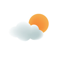 Sun and cloud icon, weather