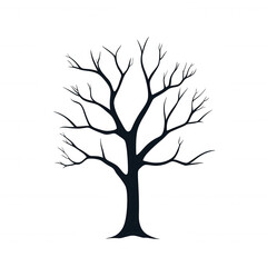Obraz premium A solitary, bare tree with intricate branches against a plain background, ideal for use in creative projects and designs.