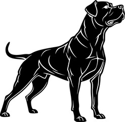 Fototapeta premium Detailed Black Silhouette of a Dog with Visible Fur Texture – High-Quality Pet Artwork
