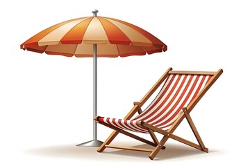 beach chair and umbrella