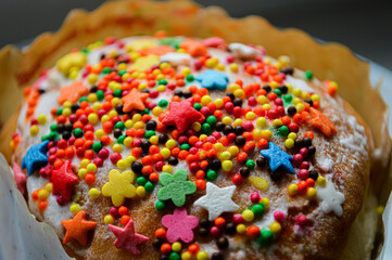 Easter Cake with Colorful Sprinkles