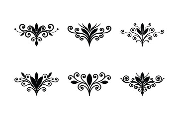 Elegant Flourish Stencil Icons – Vector Design Pack