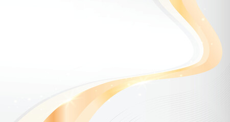 White shiny gold luxury elegant royal background with wavy flowing 3d for business presentation banner with modern look