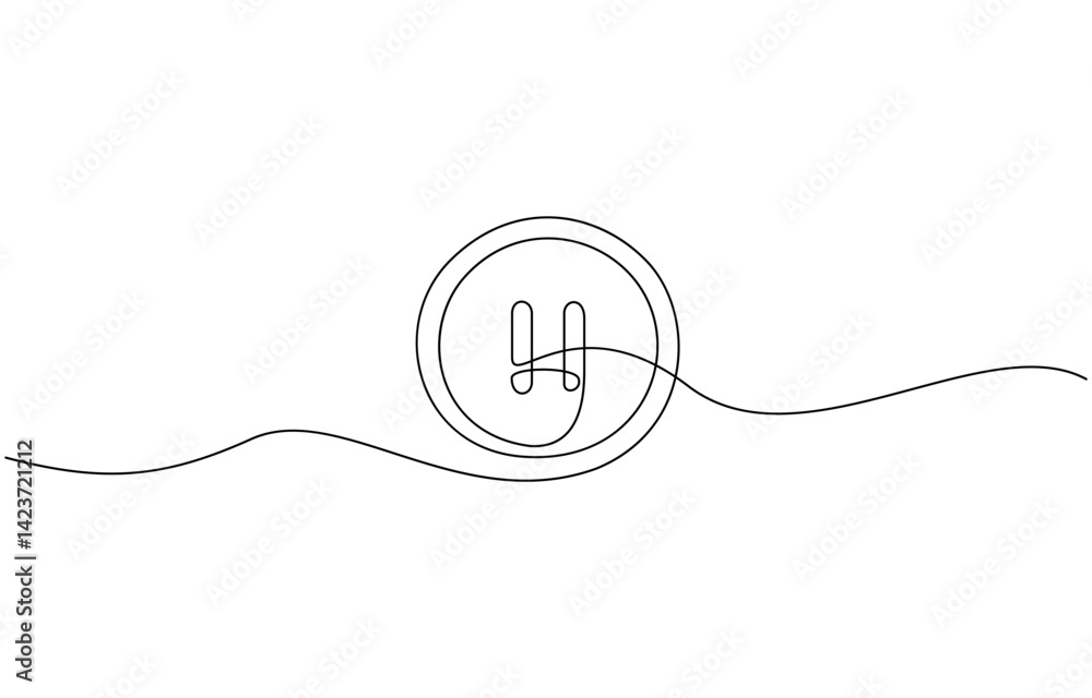 Poster pause icon in continuous line drawing style. line art of pause button, one continuous line drawing o