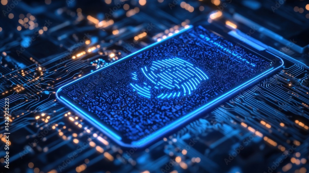 Poster fingerprint scan on a phone circuit board
