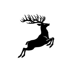 Silhouettes of a deer and horse with a deer having wings in a nature-inspired design