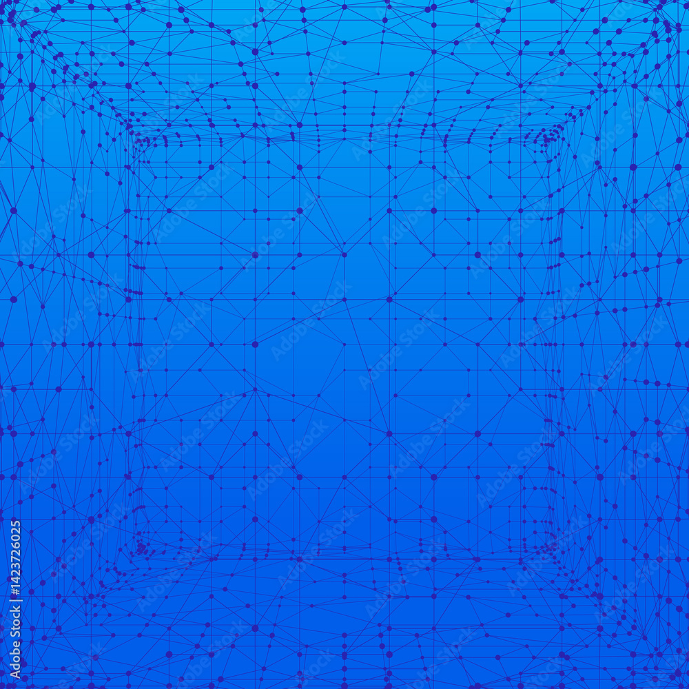Fototapete Technology abstract background. Dots connected by lines. Minimalist mesh backdrop. Abstract polygonal shape. Plexus circles.