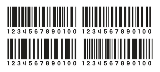 Bar code. Icon for design. Easily editable. Abstract Bar Code, QR Code, Packaging Code Stickers Set Vector.