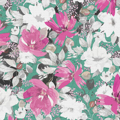 Soft Floral Design with Harmonious Colors and Leaf Details
