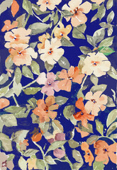 Soft Floral Design with Harmonious Colors and Leaf Details