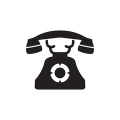 Rotary phone silhouette vector illustration