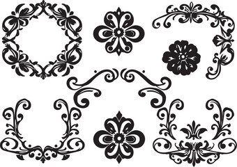 A set of elements, symbols, ornaments, mandalas. Hand drawn vector illustration