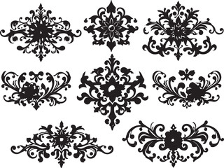 A set of elements, symbols, ornaments, mandalas. Hand drawn vector illustration