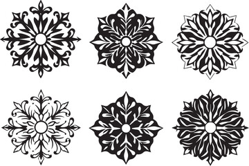 A set of elements, symbols, ornaments, mandalas. Hand drawn vector illustration