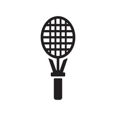 Vector illustration of tennis racket silhouette