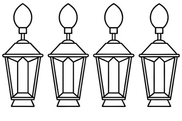 Timeless Christmas Lantern Outline Vector