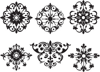 A set of elements, symbols, ornaments, mandalas. Hand drawn vector illustration
