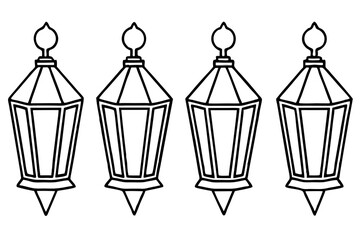 Timeless Christmas Lantern Outline Vector