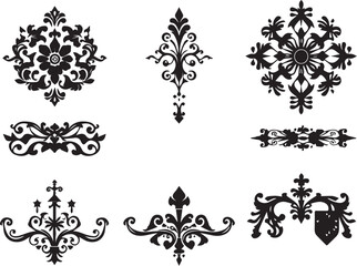 A set of elements, symbols, ornaments, mandalas. Hand drawn vector illustration